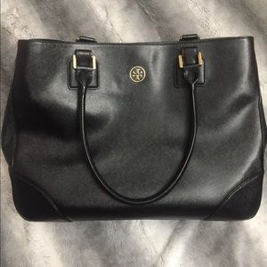 Tory Burch Large Black Tote - front handle broken
